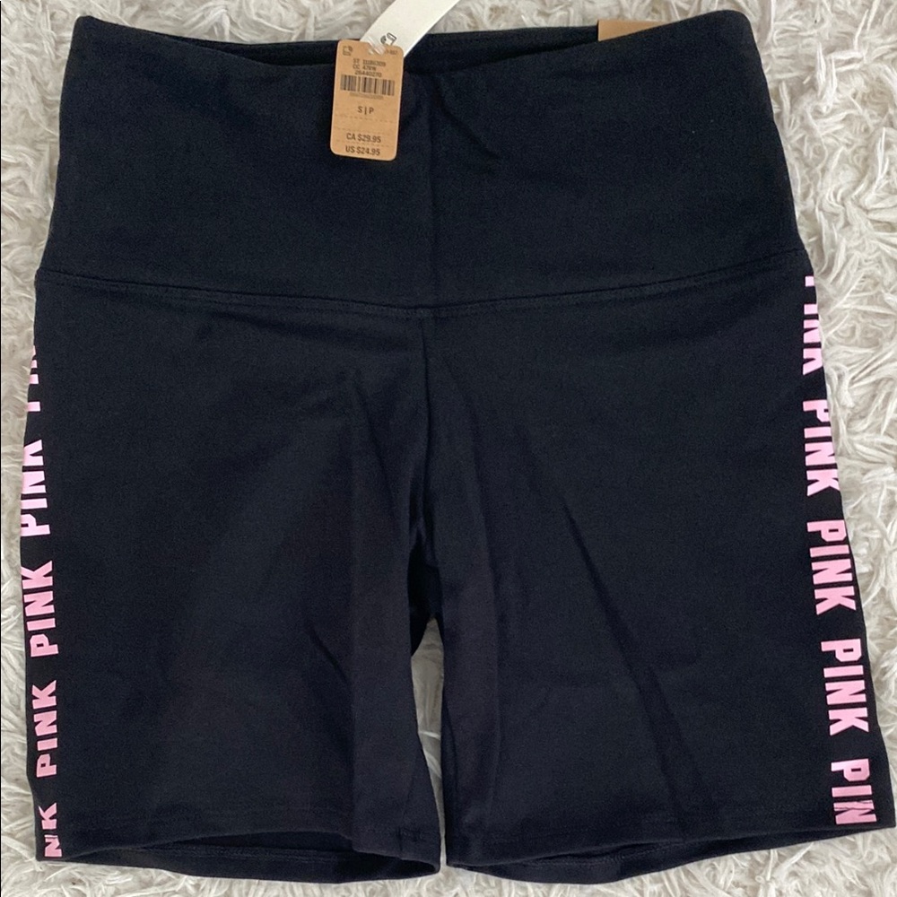 PINK Victoria’s Secret black high waist bike shorts NWT